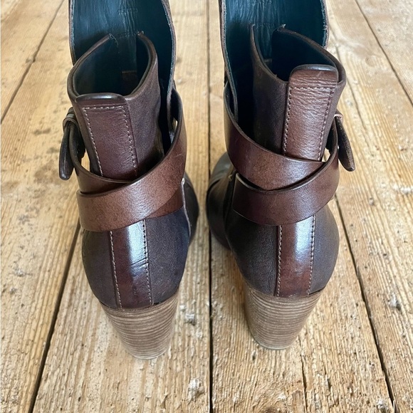 Rag & Bone Kinsey Brown Leather Ankle Boots Size 7.5 - Picture 6 of 12